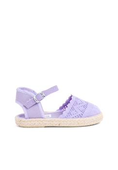 Chaussures-Chaussures bébé 17-26-Marche fille 19-26-Espadrilles brodées à boucle