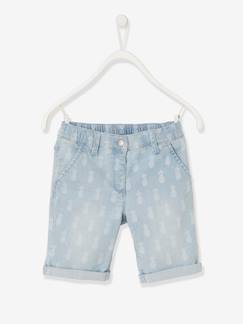 -Bermuda en jean fille motifs ananas