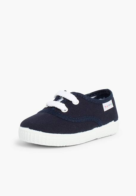 Baskets enfant avec lacets Blanc+Bleu marine 8 - vertbaudet enfant 