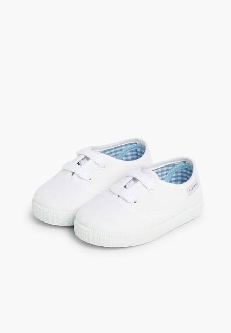 Baskets enfant avec lacets Blanc+Bleu marine 4 - vertbaudet enfant 