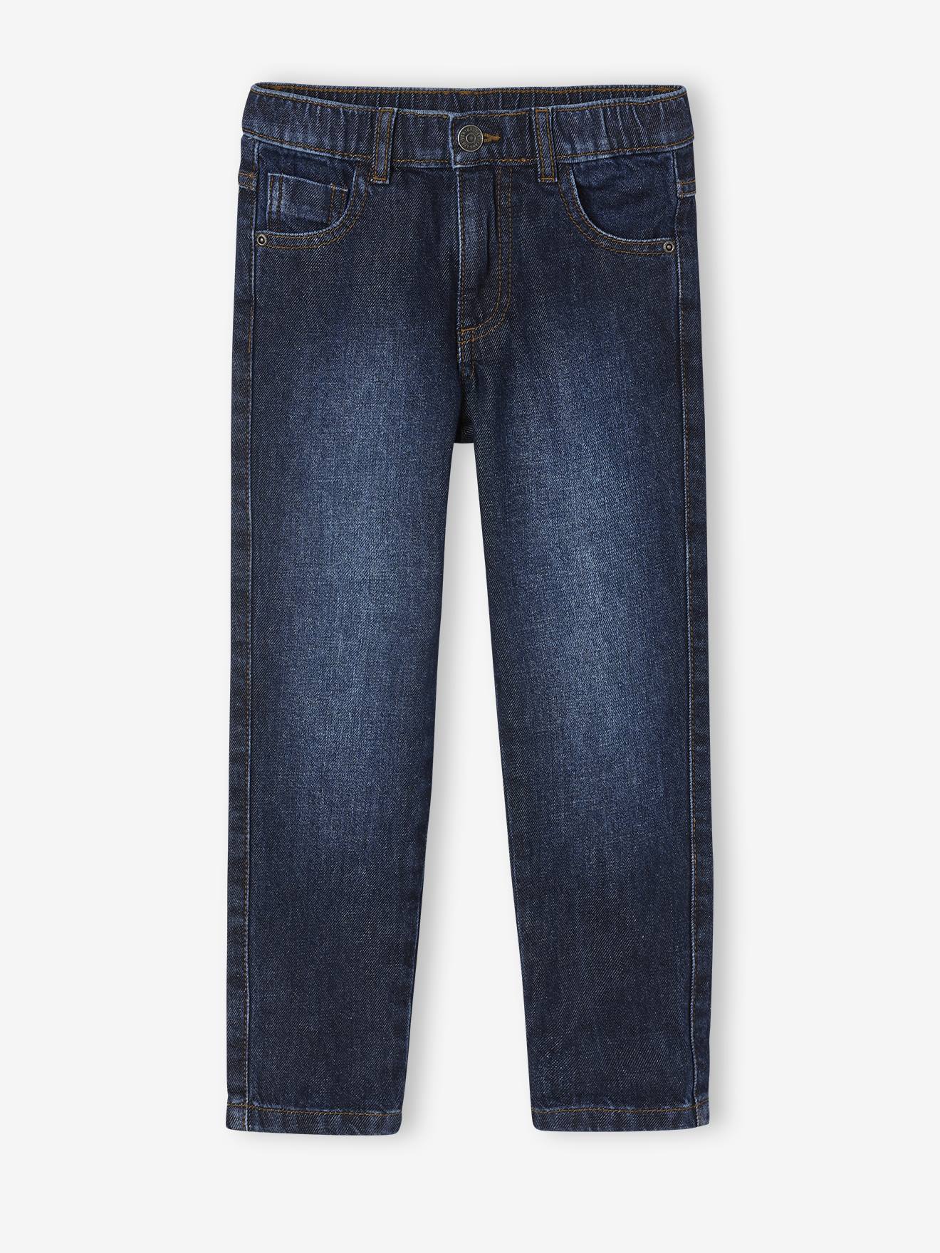Jean garçon droit large denim brut