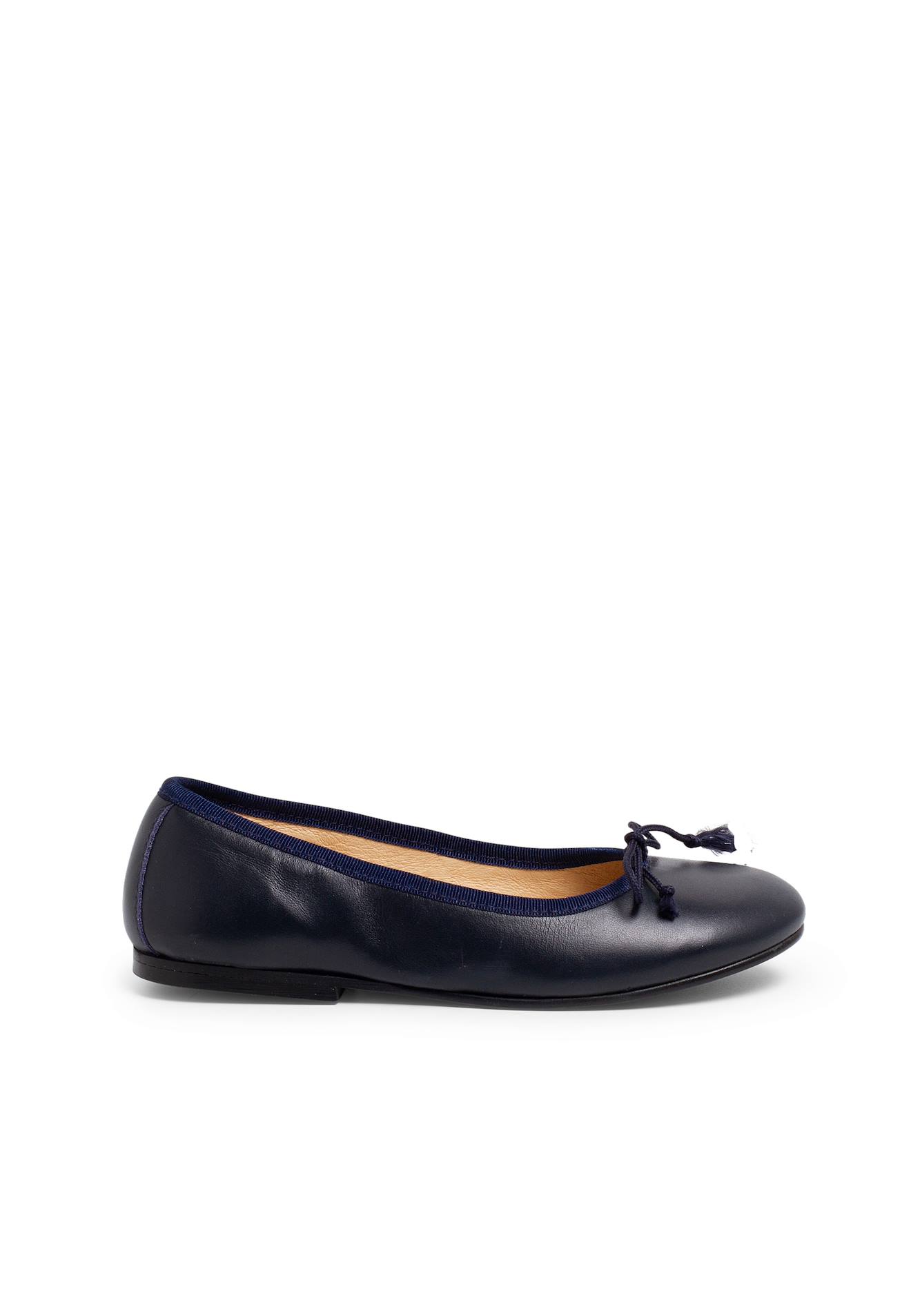 Ballerines De Couleurs Pour Fille En Cuir Bleu Marine