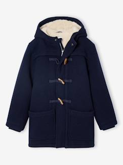 -Duffle-coat garçon en drap de laine doublé sherpa