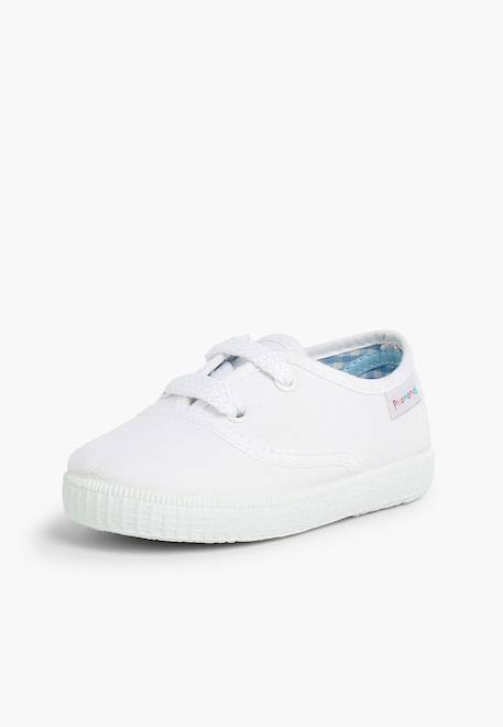 Baskets enfant avec lacets Blanc+Bleu marine 2 - vertbaudet enfant 