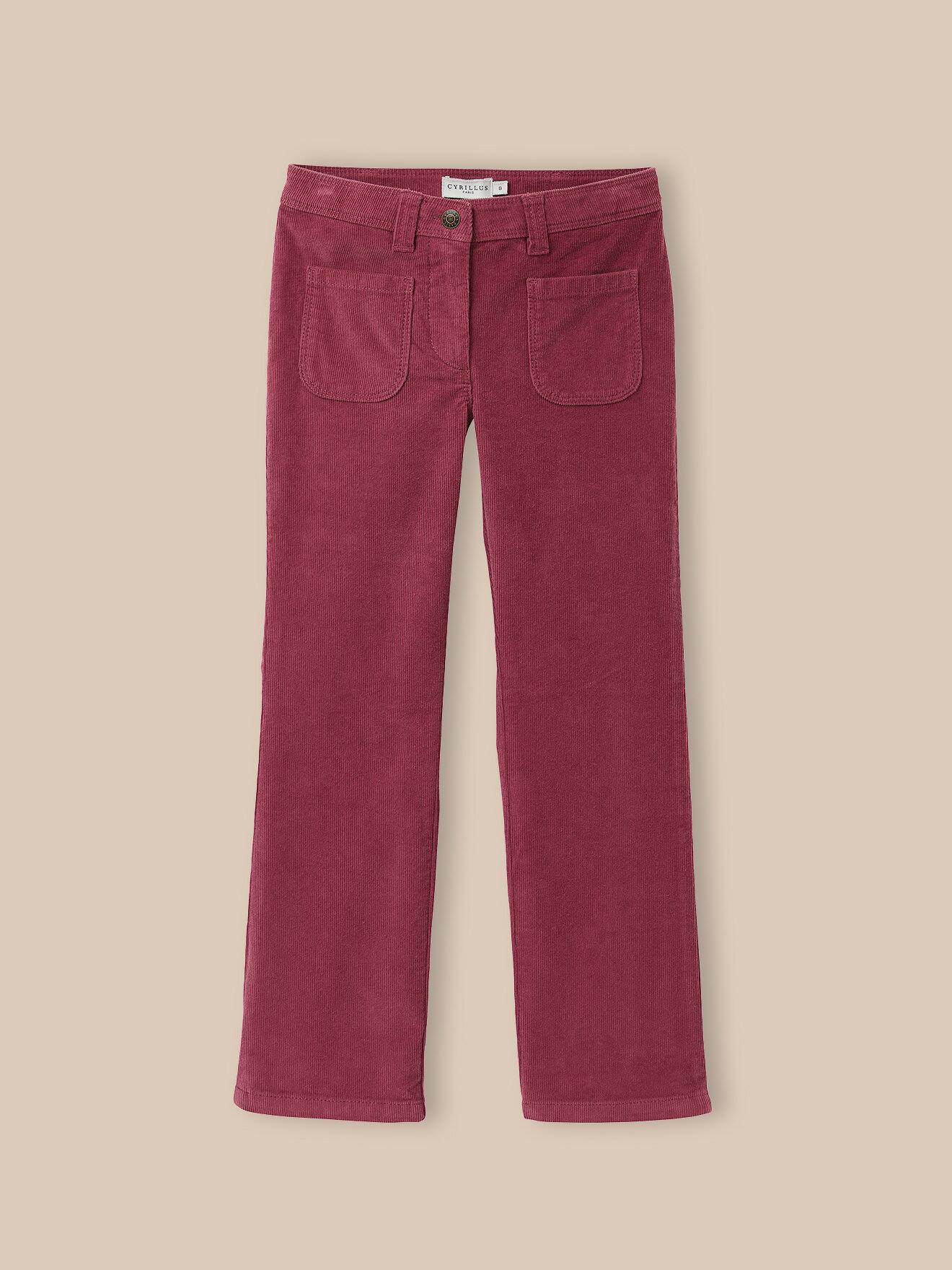 Pantalon Flare En Velours Rose Fane