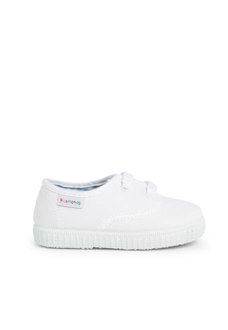 Baskets enfant avec lacets Blanc+Bleu marine 1 - vertbaudet enfant 
