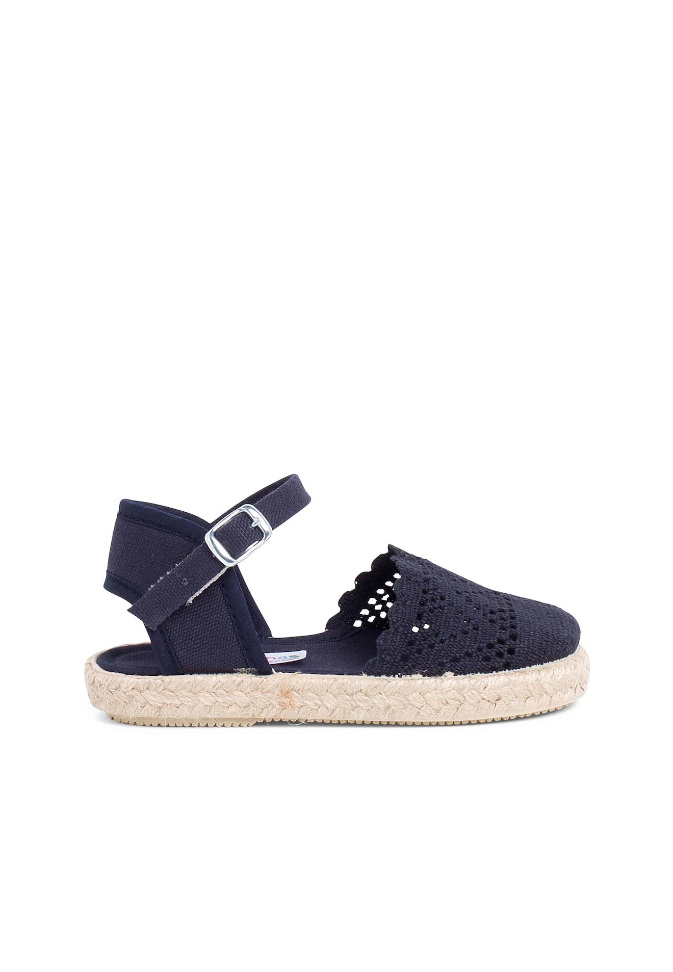 Espadrilles Brodées À Boucle Bleu Marine