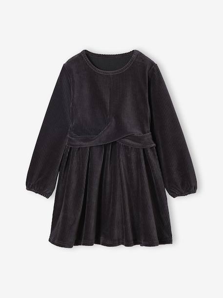 Robe fille velours côtelé effet croisé  - vertbaudet enfant