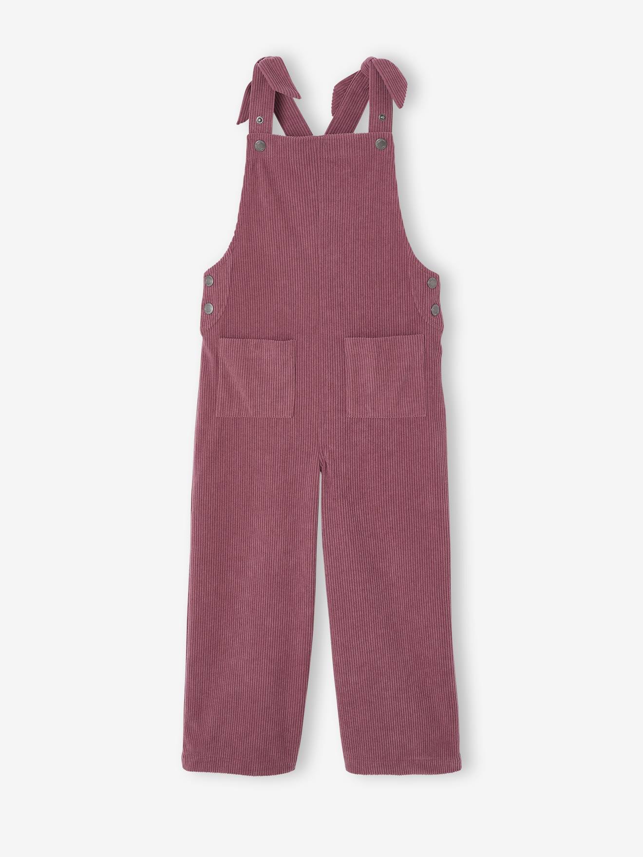 Salopette En Jean Large Pour Fille - Vertbaudet - Bretelles Réglables, Poches