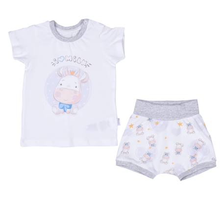 Bébé-Ensemble t-shirt et short bébé en coton bio milk