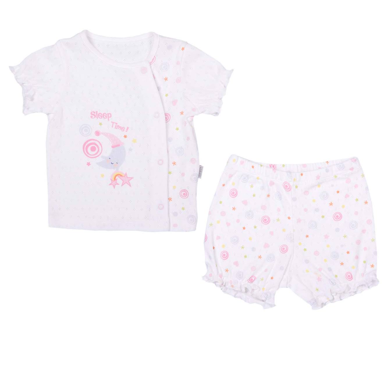 Ensemble T-shirt Et Short Bébé En Coton Bio Sleep Time Rose