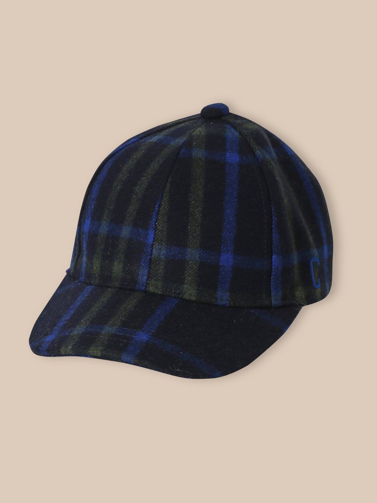 Casquette Laine À Carreaux Carreaux Bleu