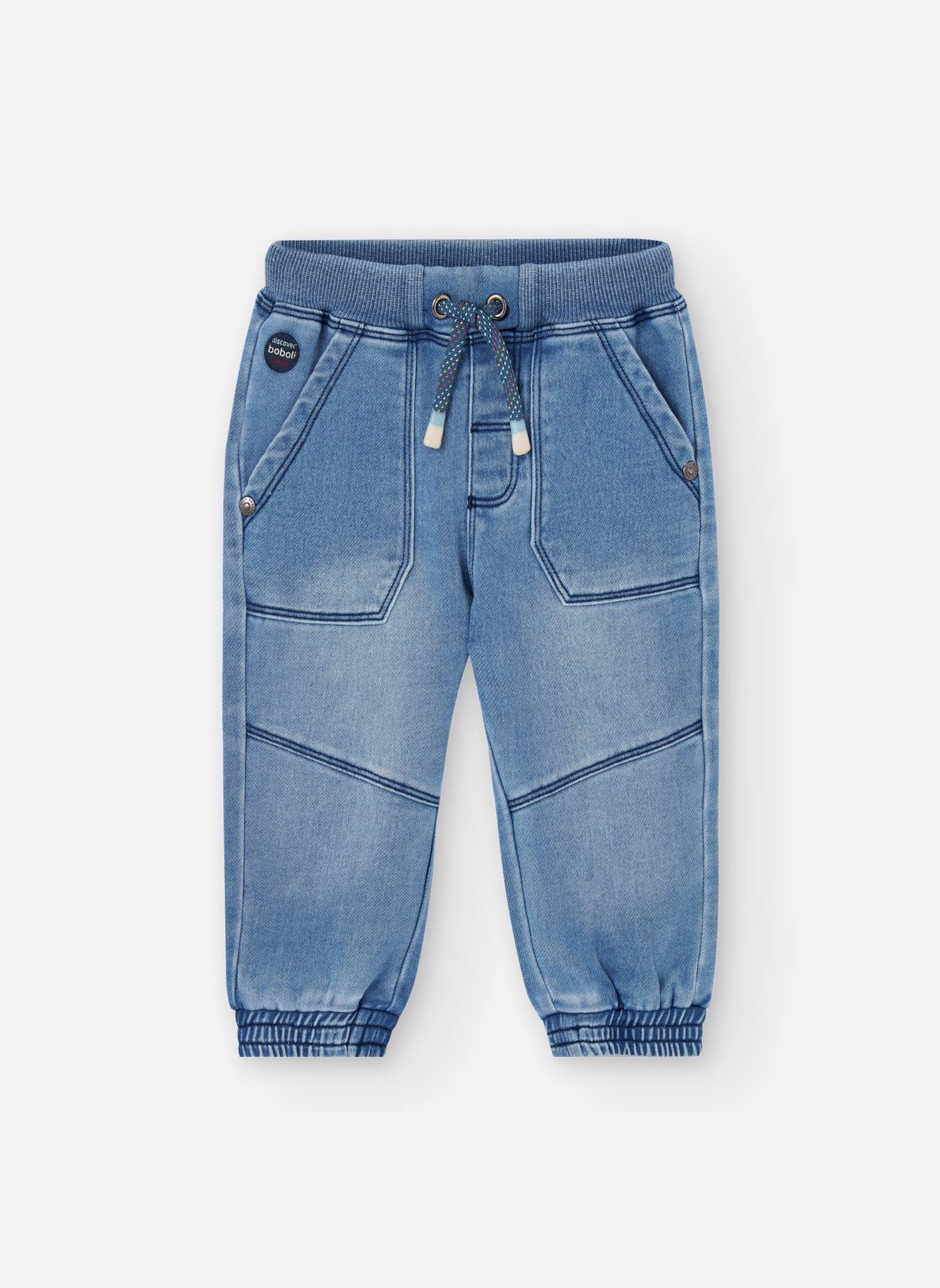 Pantalon Denim Garçon Élastique Bleu