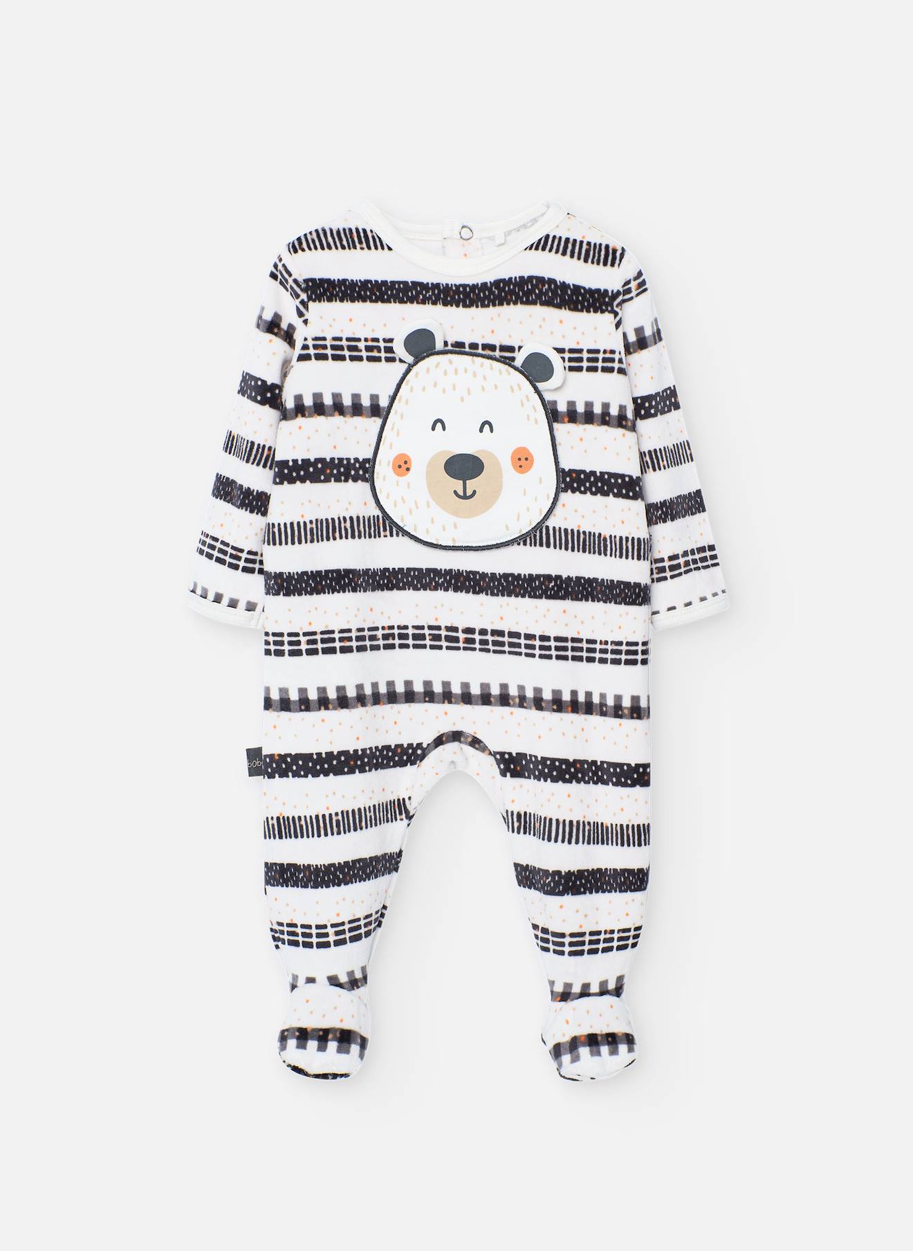 Barboteuse En Tricot Pour Bébé À Motif Animal Noir