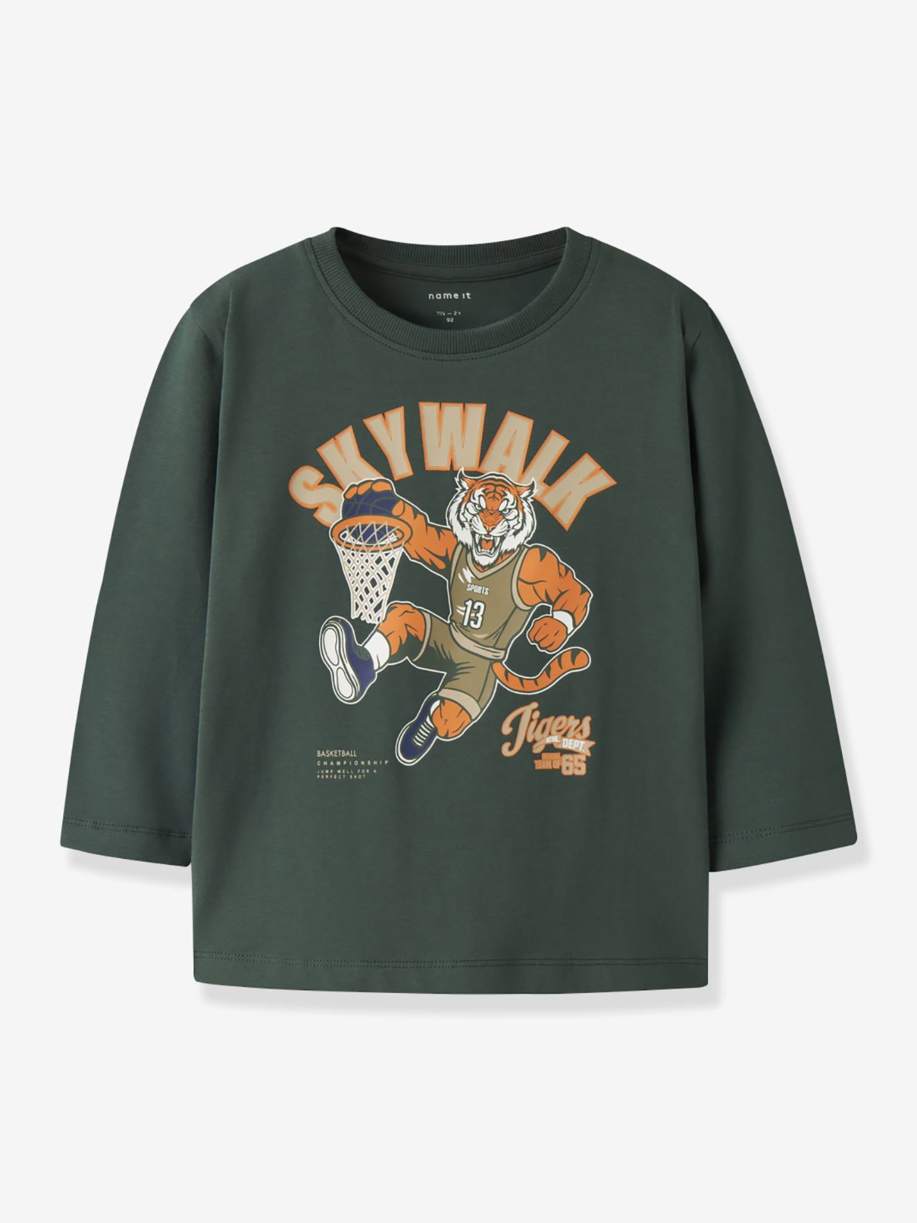 T-shirt manches longues NMMLINCOM , coupe boxy vert