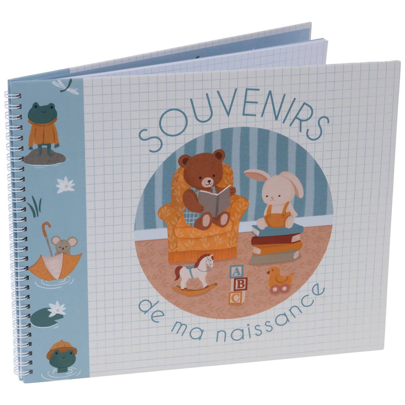 Album De Naissance Bleu, Marron, Blanc