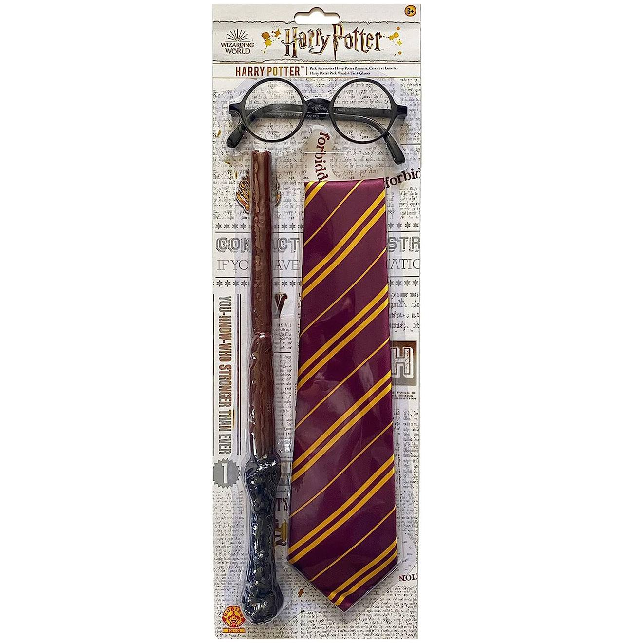 Pack Lunettes Baguette Cravate Harry Potter Noir