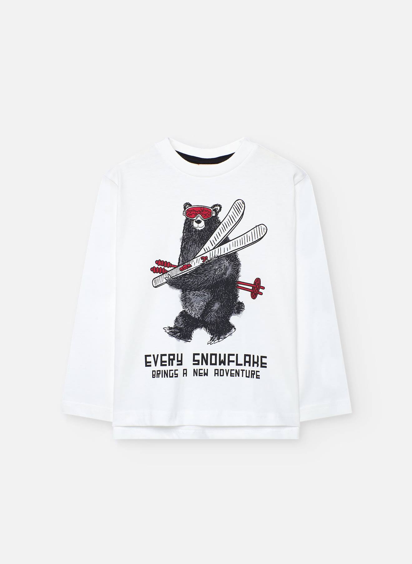 T-shirt Garçon Coton Ours Blanc