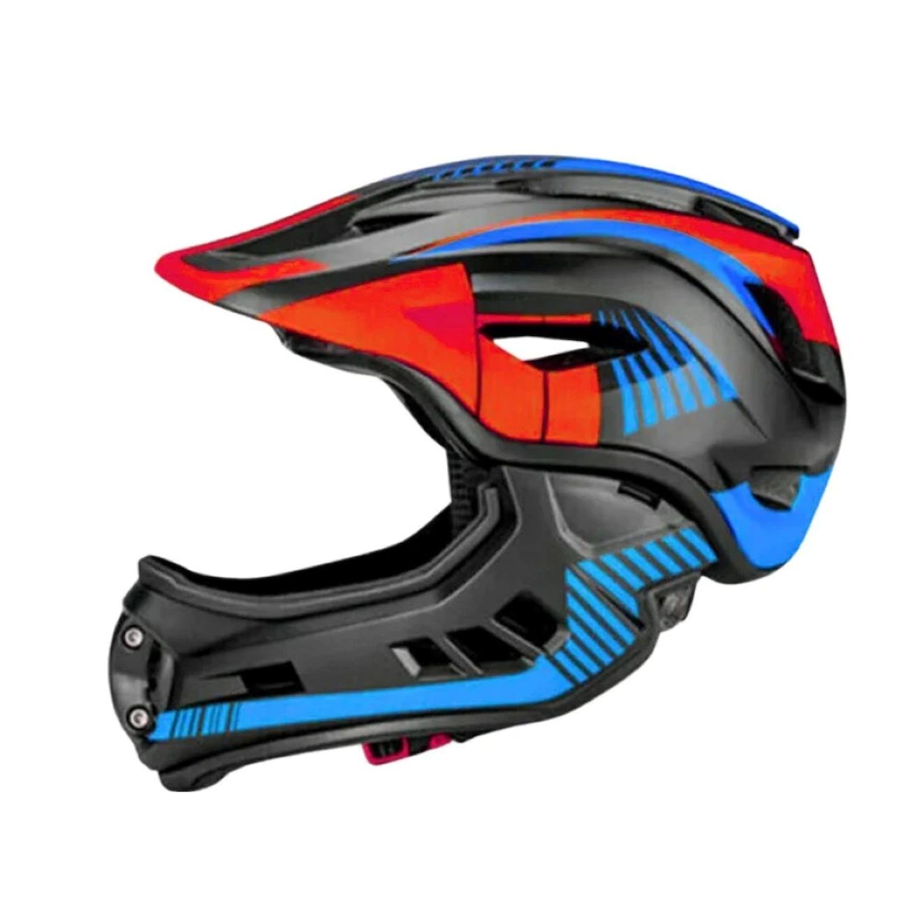 Casque Vélo Intégral Noir Rouge Bleu M Noir