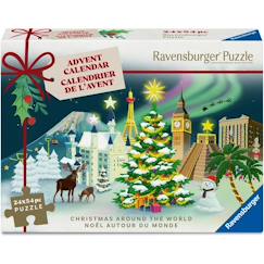 -24 puzzles de 54 pièces - Calendrier de l'avent noël autour du monde