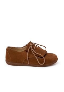 Chaussures-Derbies suède languette franges