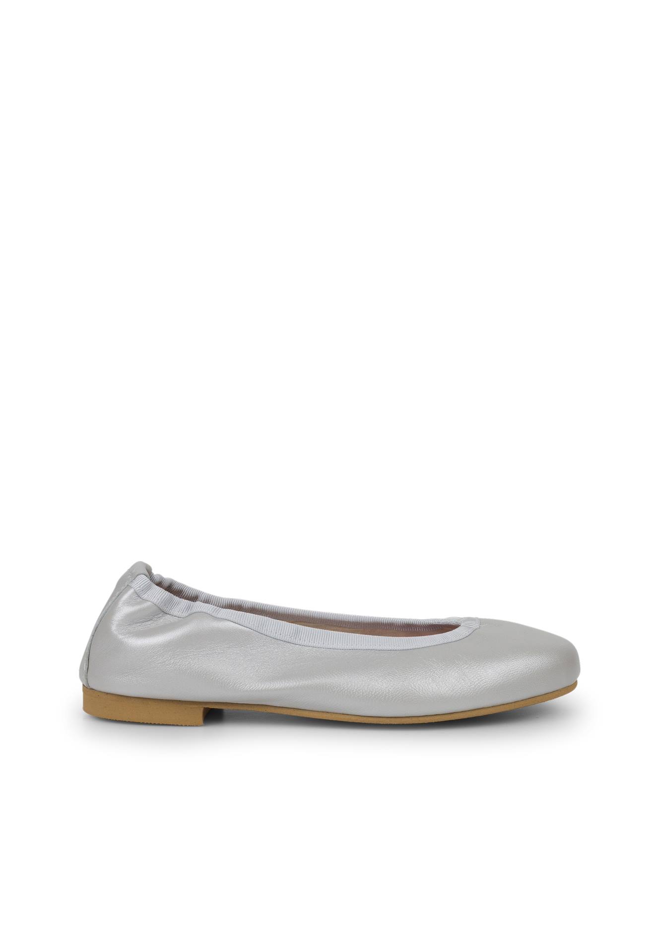 Ballerines Fille Cuir Nacré Argent