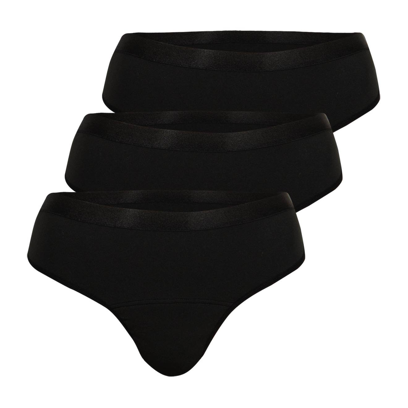 Lot De 3 Tangas Menstruels Femme Athena Noir