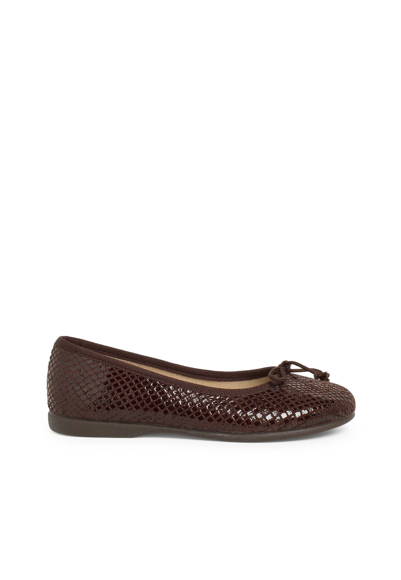 Ballerines Fille Print Serpent Marron