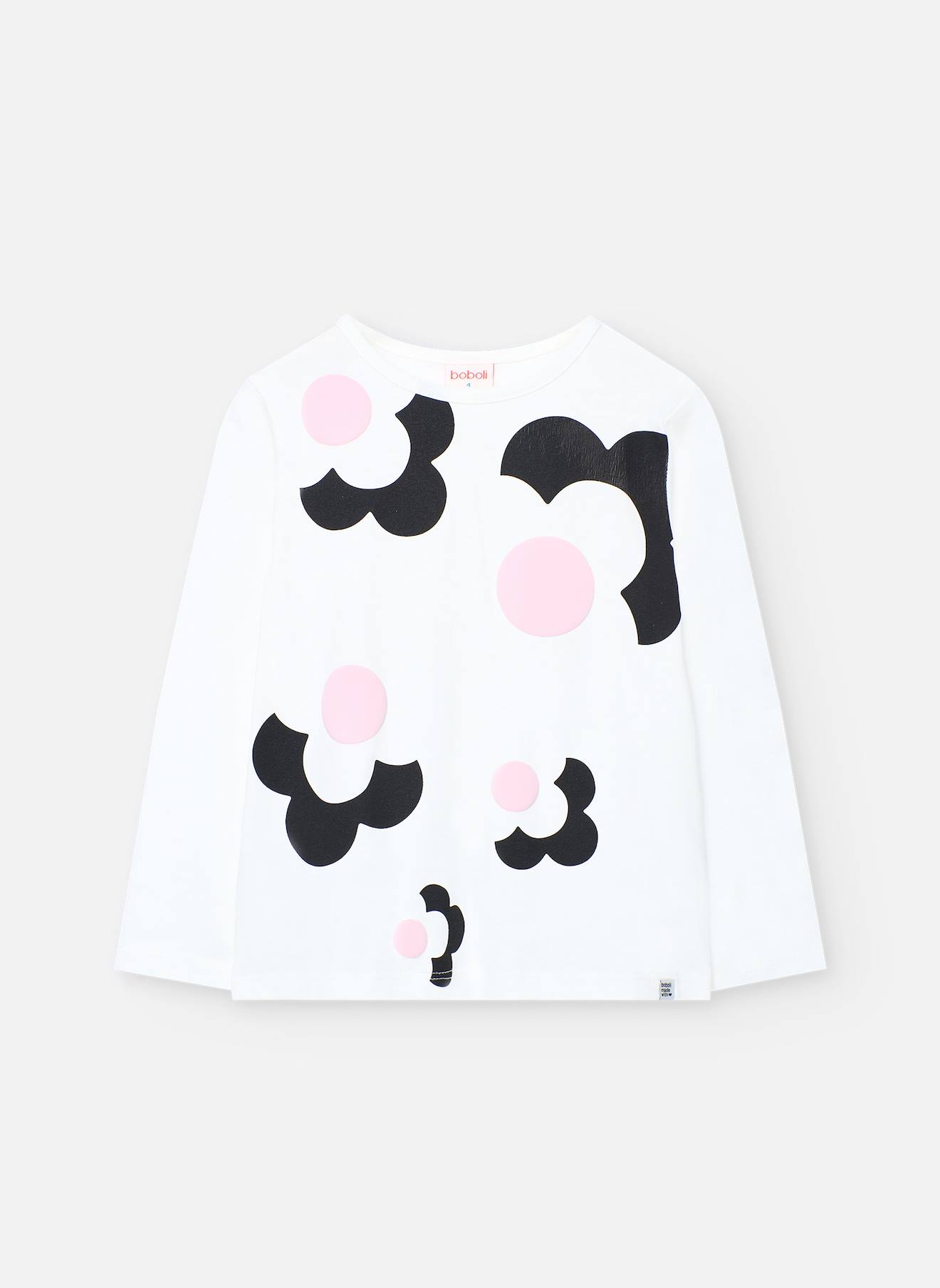 T-shirt Fille En Maille He Avec Imprimé Blanc