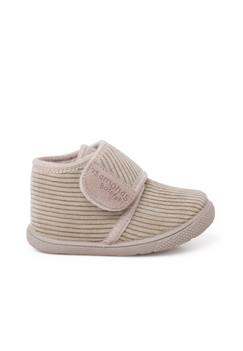Chaussures-Chaussures fille 23-38-Chaussons barefoot velours côtelé fermeture à scratch