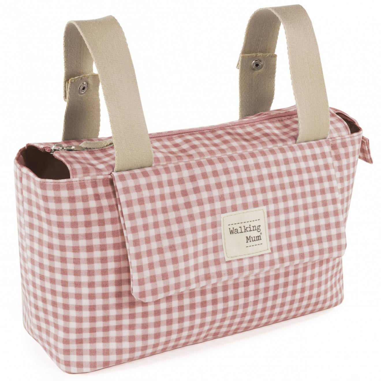 Sac À Poussette I Love Vichy Rose Rose, Blanc (Walking Mum) - Image 1