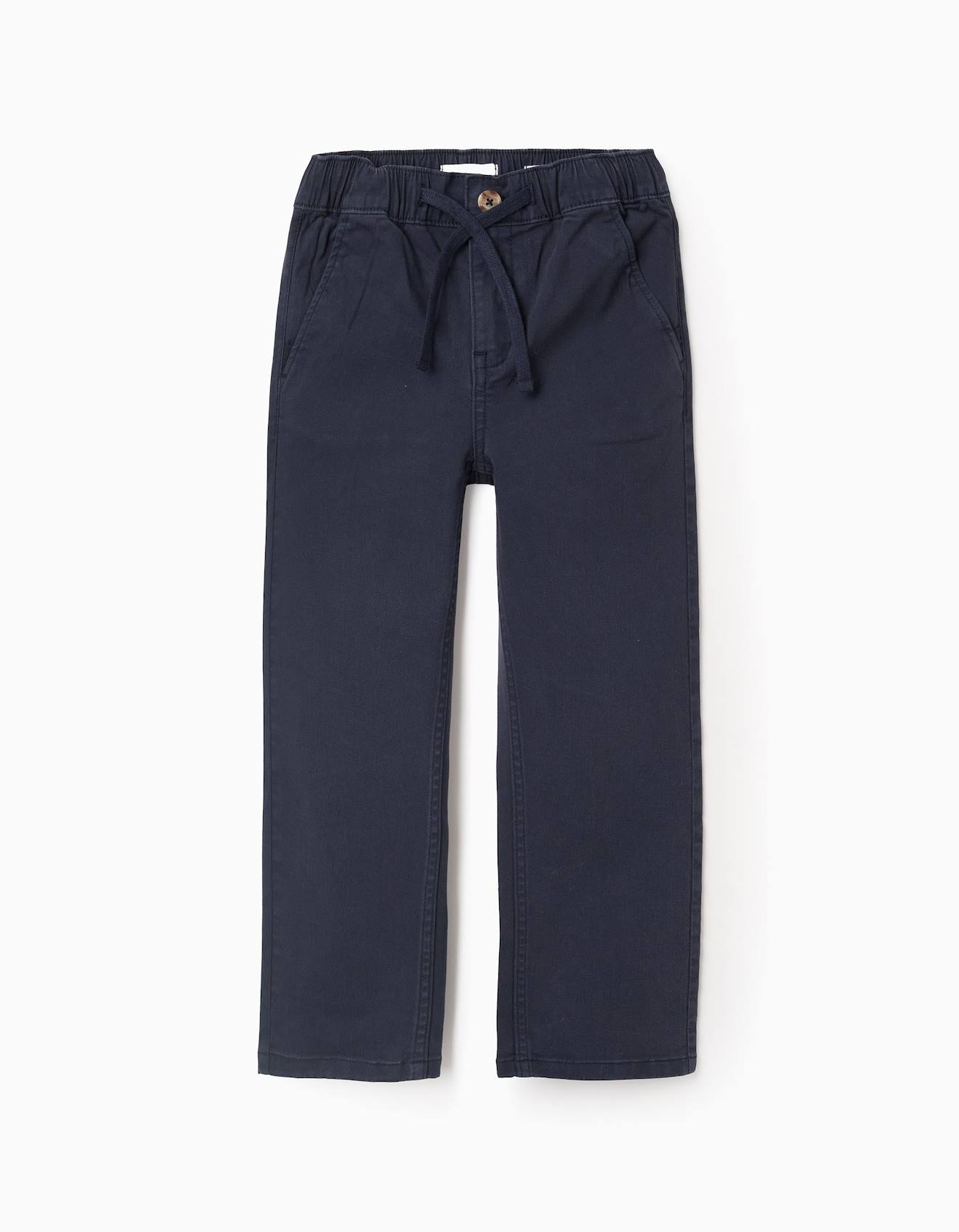Pantalon Chino En Sergé Avec Cordon Bleu Foncé