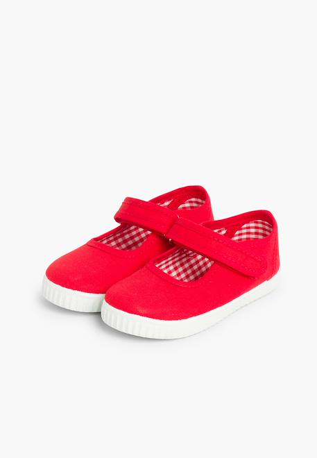 Chaussures babies fille à scratch style basket Blanc+Bleu denim+Bleu marine+Corail+Écru+Fucsia+Gris+Jaune+Rose+Rose pâle+Rouge 61 - vertbaudet enfant 