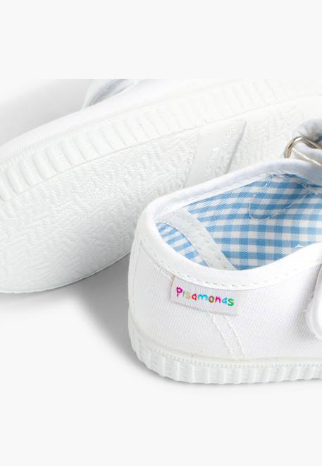 Chaussures babies fille à scratch style basket Blanc+Bleu denim+Bleu marine+Corail+Écru+Fucsia+Gris+Jaune+Rose+Rose pâle+Rouge 6 - vertbaudet enfant 