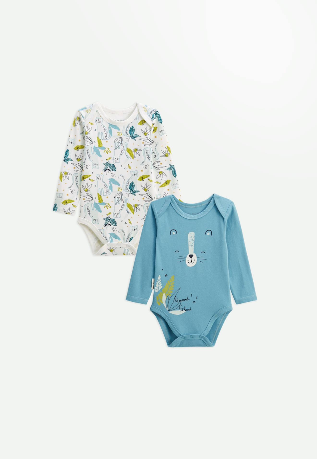 Lot De 2 Bodies Bébé Manches Longues Oscar Bleu