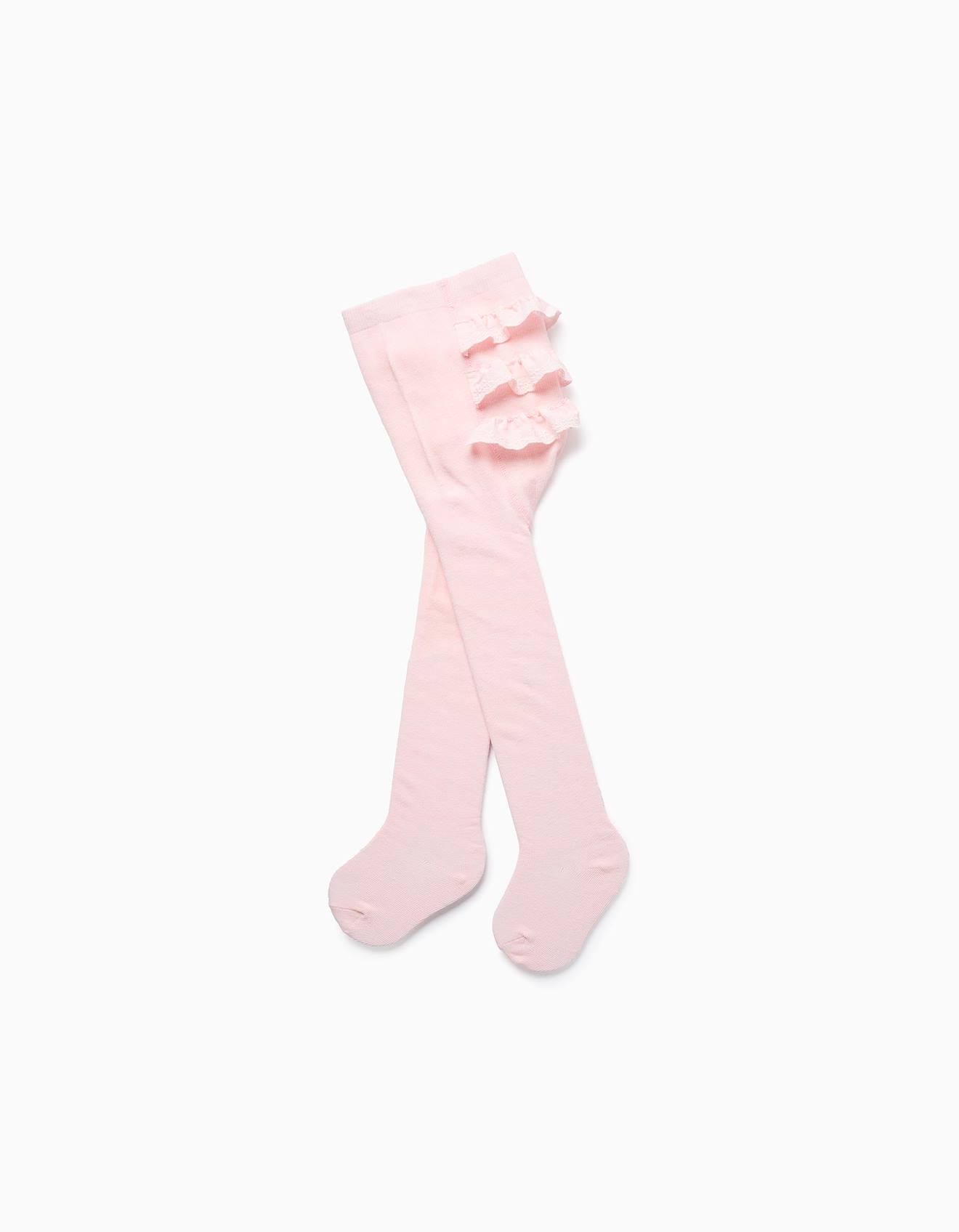 Collant Avec Volants Et Broderie Anglaise Rose Clair