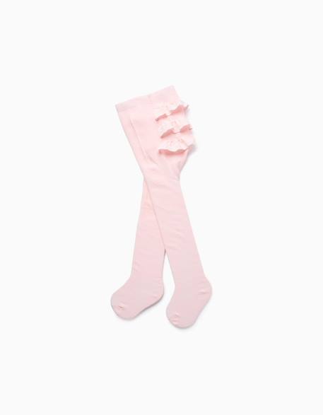 Zippy - Collant Avec Volants Et Broderie Anglaise Rose Clair