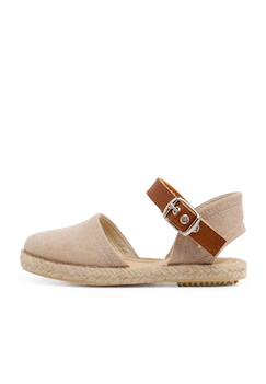 Chaussures-Chaussures fille 23-38-Espadrilles en toile recyclée avec bande type cuir
