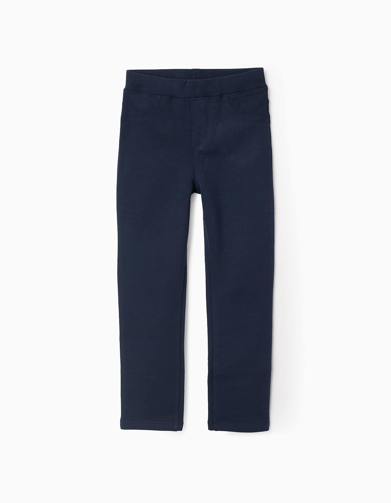 Jegging En Coton Polyester Peigné Bleu Foncé