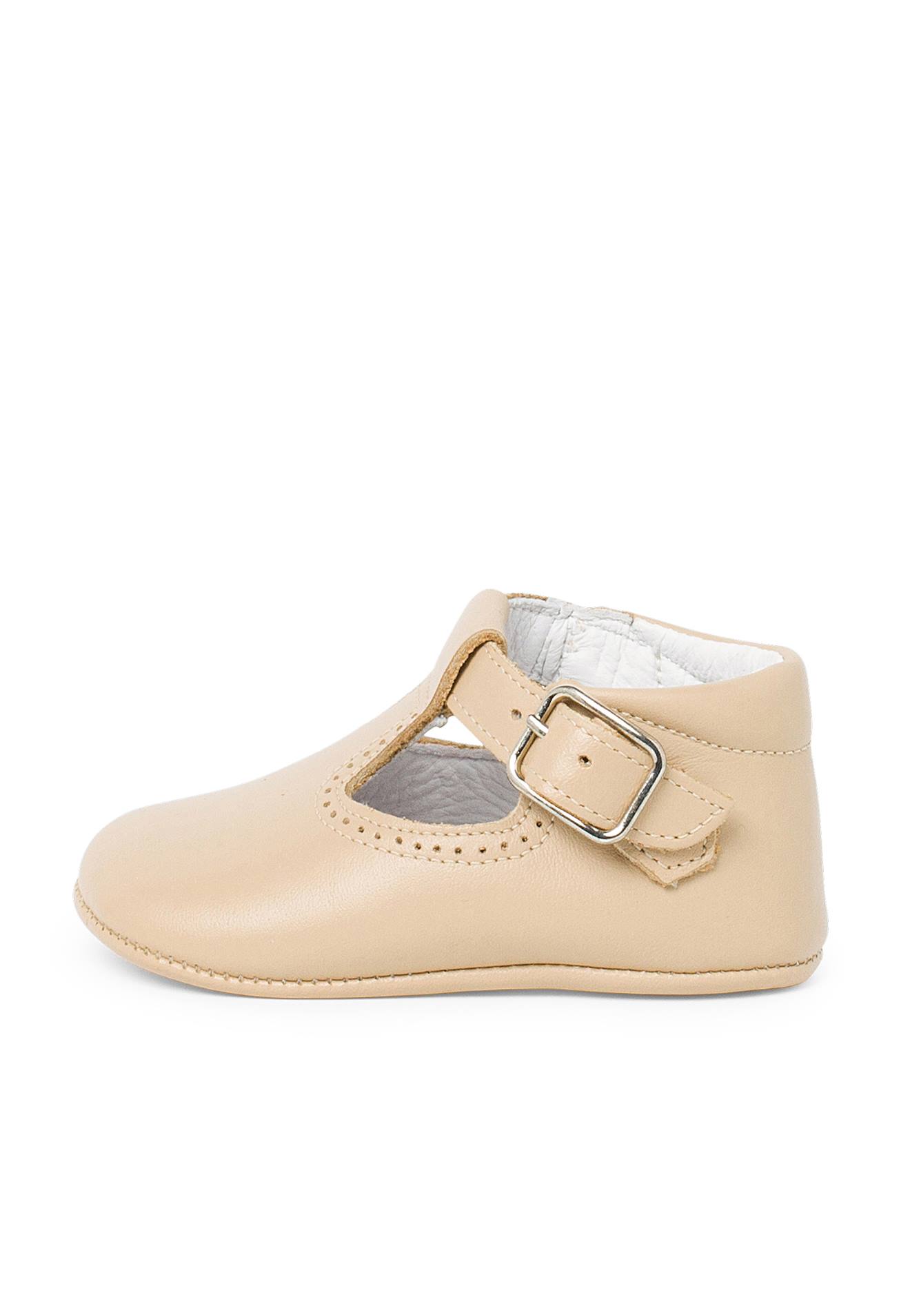 Salomés En Cuir Pour Bébés Beige