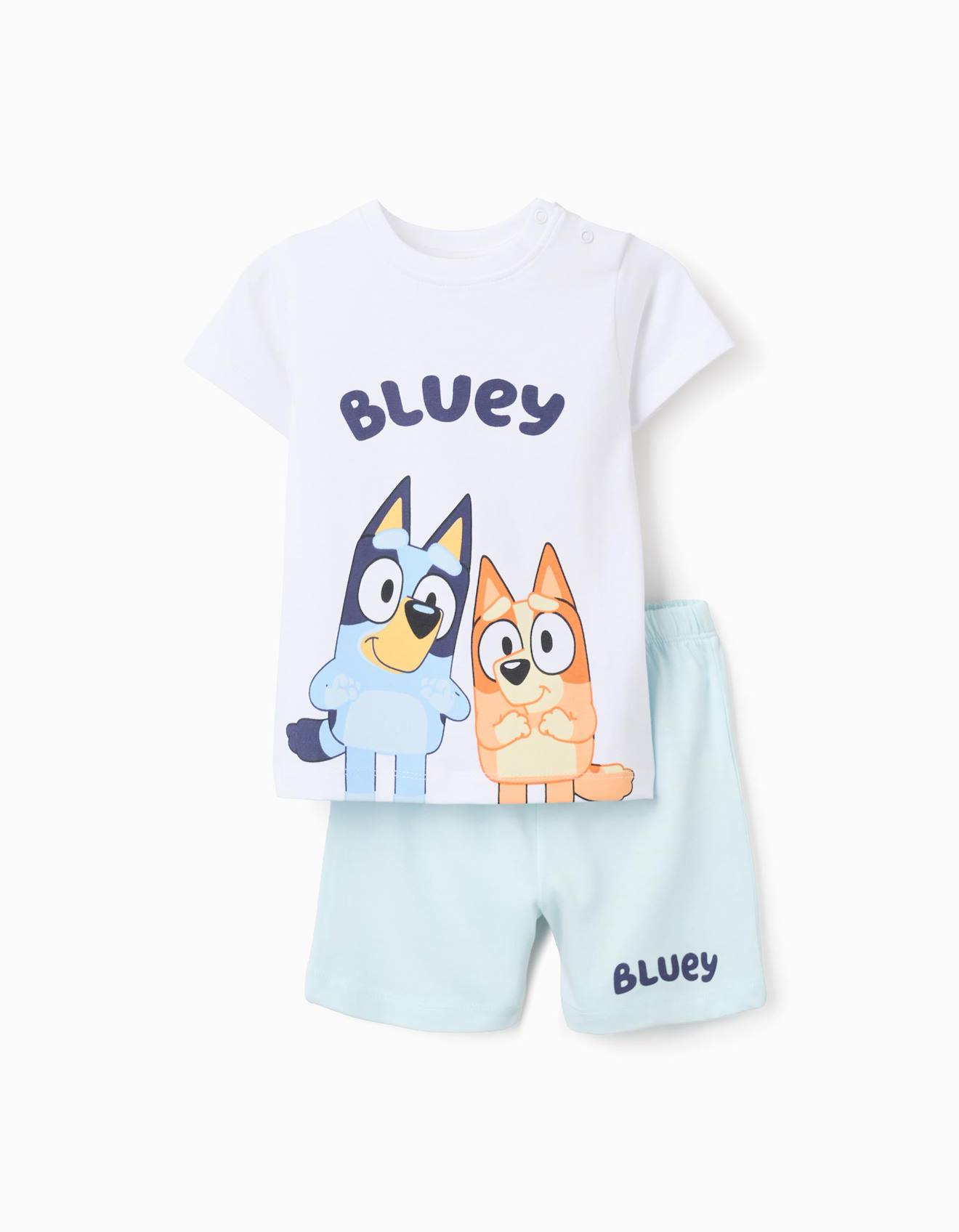 Pyjama court en coton bluey blanc