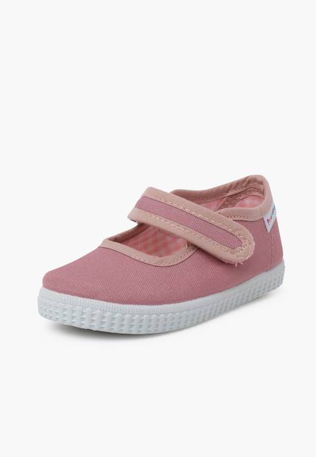 Chaussures babies fille à scratch style basket Blanc+Bleu denim+Bleu marine+Corail+Écru+Fucsia+Gris+Jaune+Rose+Rose pâle+Rouge 53 - vertbaudet enfant 