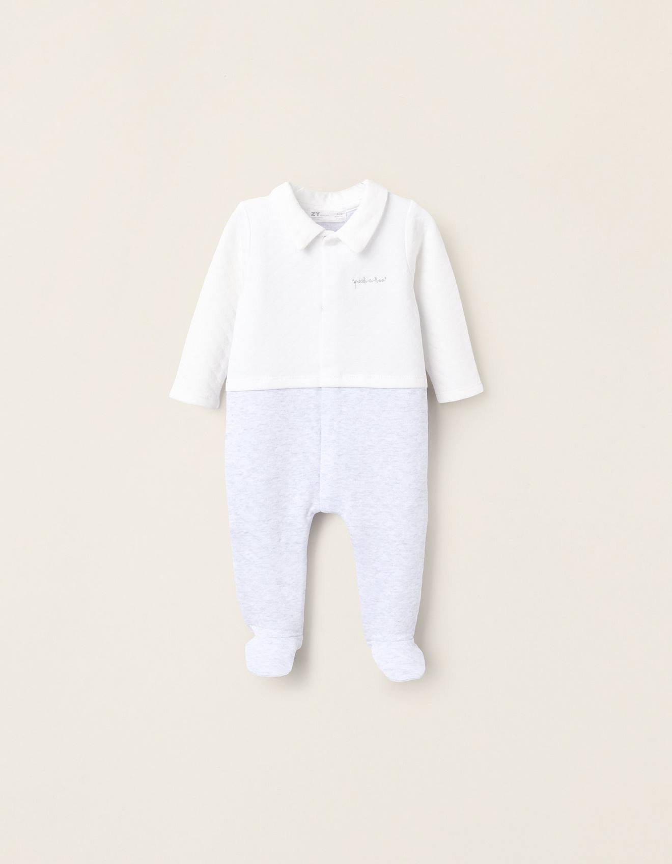 Grenouillère Avec Texture Blanc