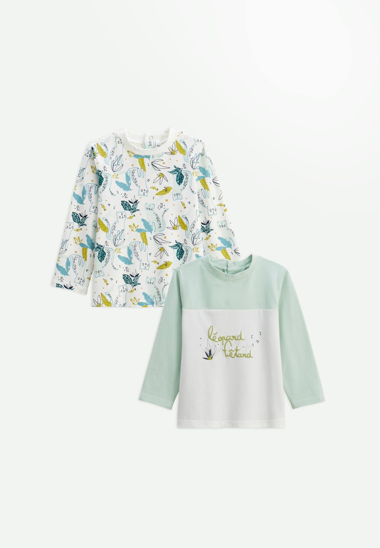 Lot De 2 T-shirts Enfant Manches Longues Oscar Bleu