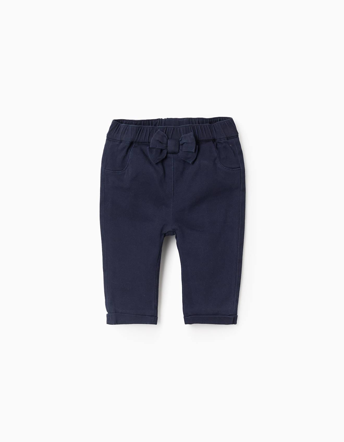 Pantalon En Sergé Avec Nœud Bleu Foncé