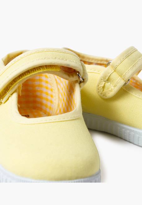 Chaussures babies fille à scratch style basket Blanc+Bleu denim+Bleu marine+Corail+Écru+Fucsia+Gris+Jaune+Rose+Rose pâle+Rouge 46 - vertbaudet enfant 