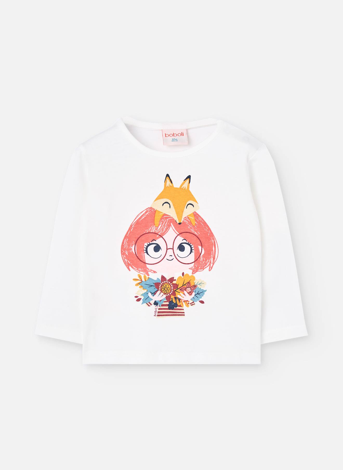 T-shirt En Coton Bébé Animaux Blanc