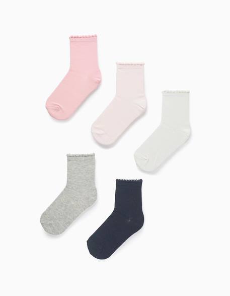 Pack de 5 paires de chaussettes à tige ondulée  - vertbaudet enfant
