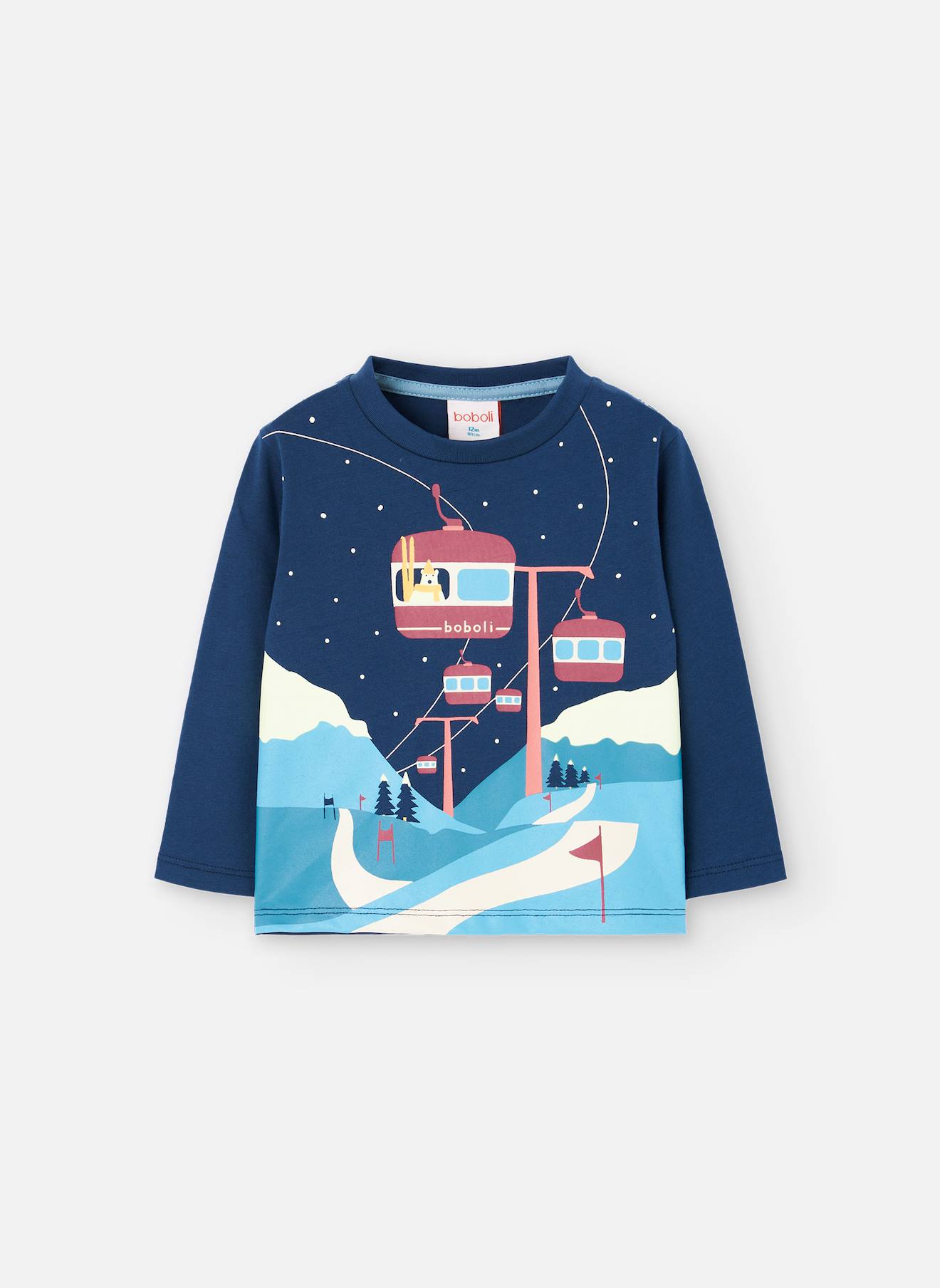 T-shirt Garçon Tricot Téléphérique Bleu