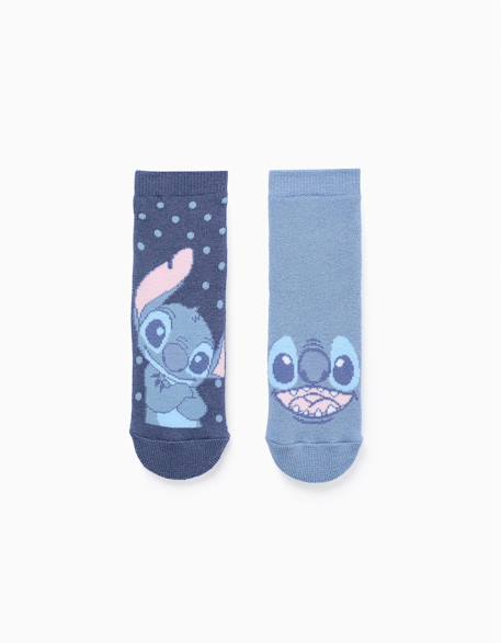 Lot de 2 paires de chaussettes antidérapante stitch  - vertbaudet enfant